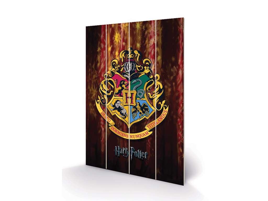 Harry Potter "Hogwarts Crest" træ plade "plakat" 40x60cm
