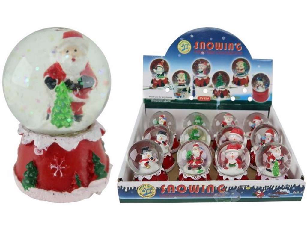 Snekugle med nisse og glitter