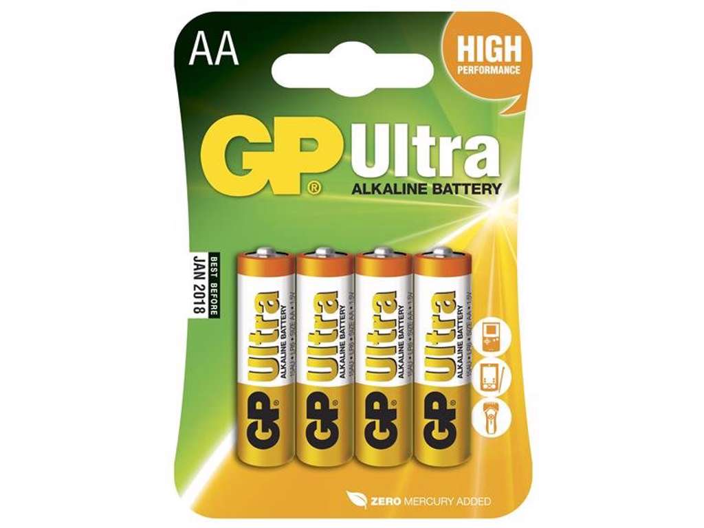 AA GP Ultra Alkaline Batterier 4 stk.