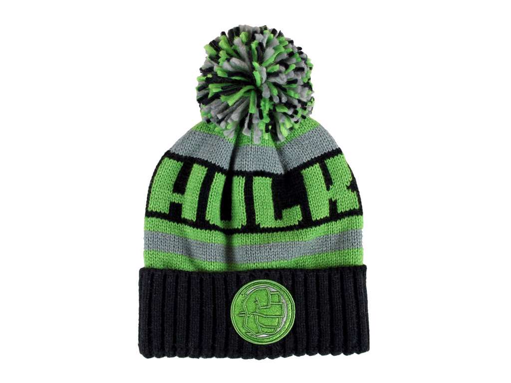 Strikket hue med Hulk logo