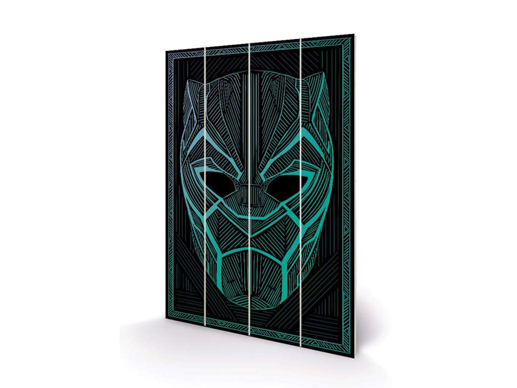 Black Panther "Tribal Mask" træ plade "plakat" 40x60cm