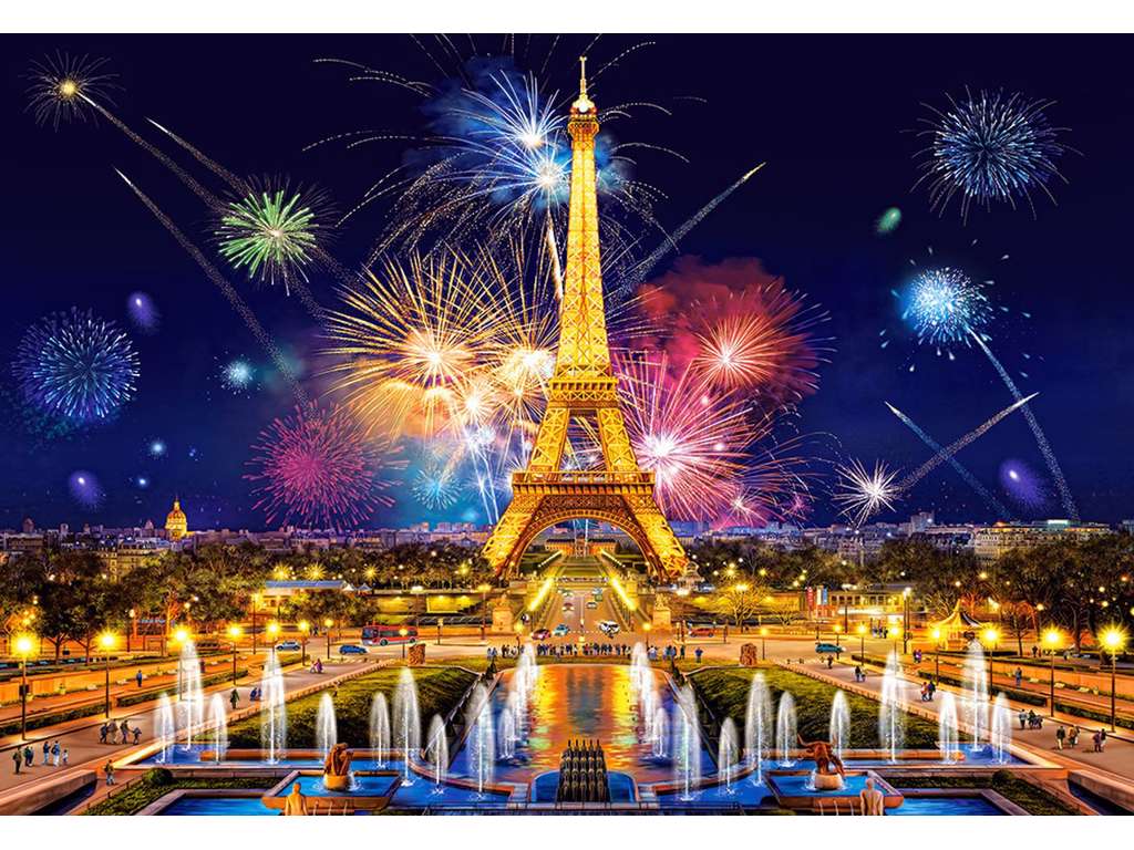 Nat i Paris puslespil med 1000 brikker fra Castorland