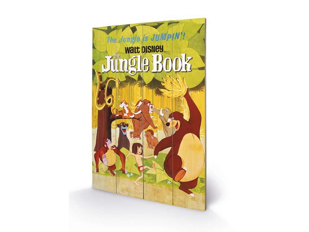 The Jungle Book "Jumpin'" træ plade "plakat" 40x60 cm