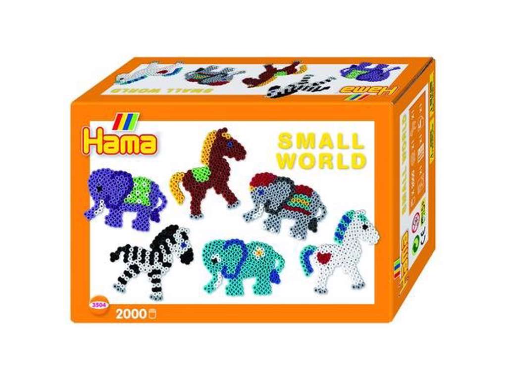 Hama perler Small World gaveæske - pony og elefant