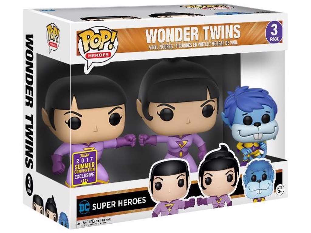 DC Comics POP! vinyl figurer 3-pak af Wonder Twins Summer Convention Exclusive på 9 cm
