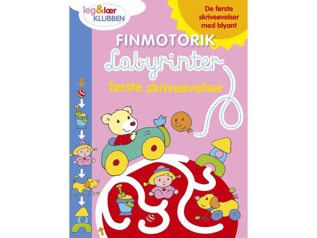 Finmotorik-labyrinter med bamse - opgavebog