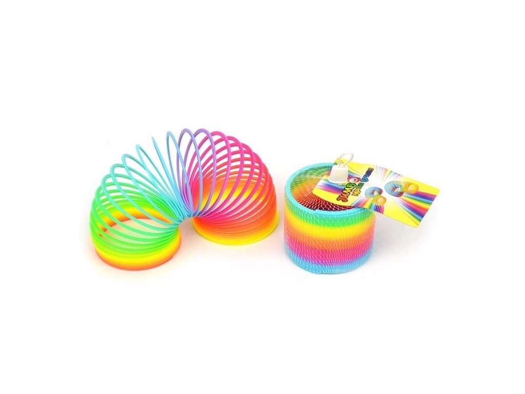 Regnbuefarvet gående fjeder 9.5 cm